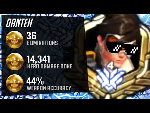 Danteh Carry Tracer and Echo - 36 elims! [ Overwatch Season 28 Top 500 ]