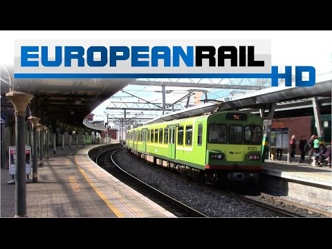 Iarnród Éireann Irish Rail DART 8100 EMU 8115 + 8120 departs Dublin Connolly Station
