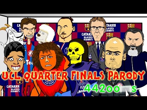 🏆Bayern Munich vs FC Porto 6-1 & Barcelona v PSG 2-0🏆Champions League Cartoon Quarter Final Parody