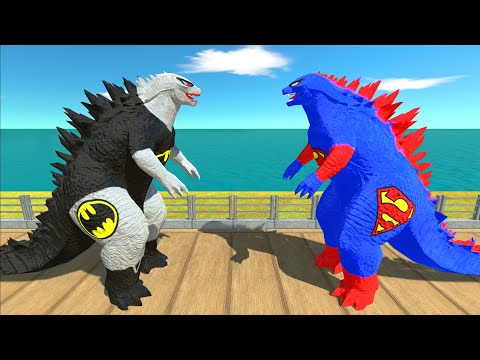 Oasis Death Run | Superman Godzilla VS Batman Godzilla - Animal Revolt Battle Simulator