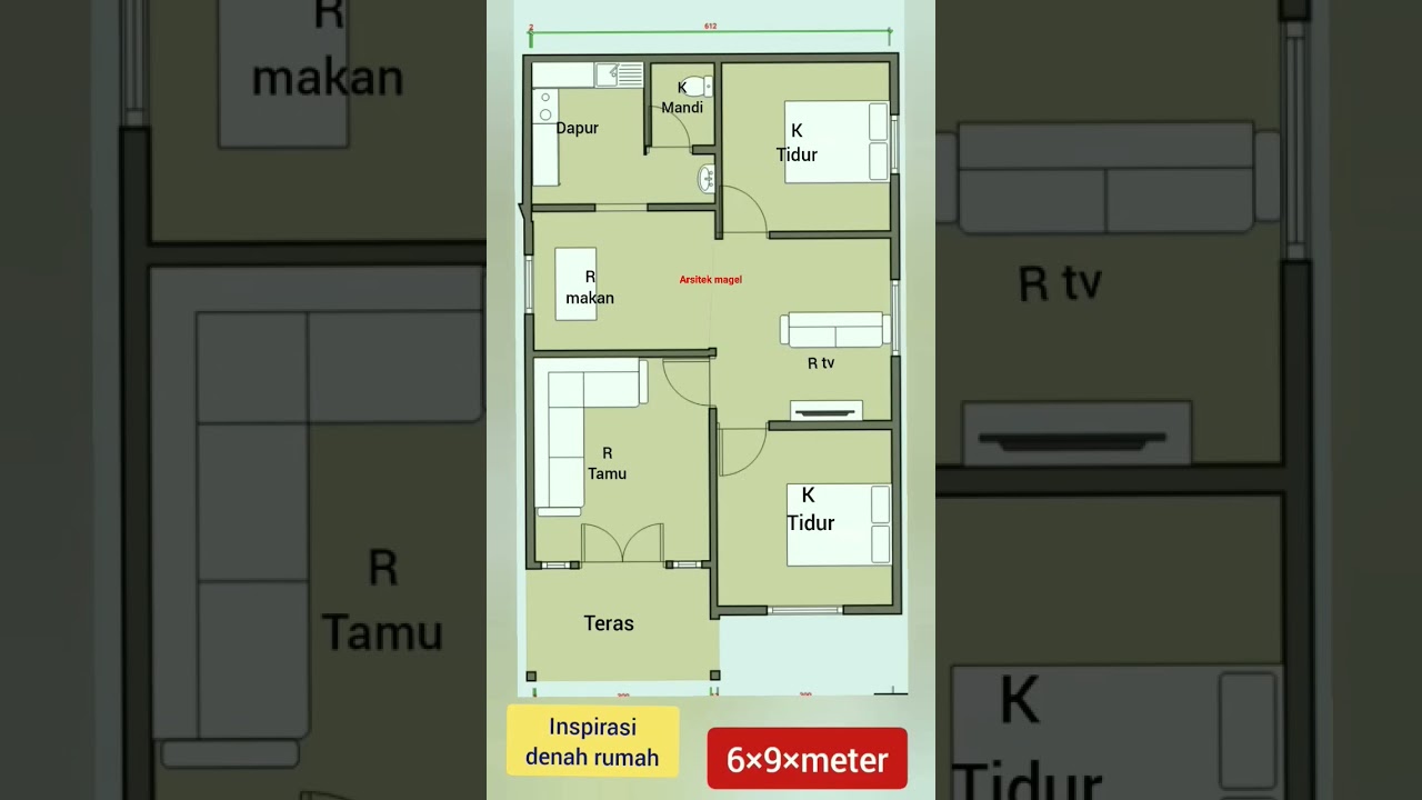 denah rumah 6×9 meter