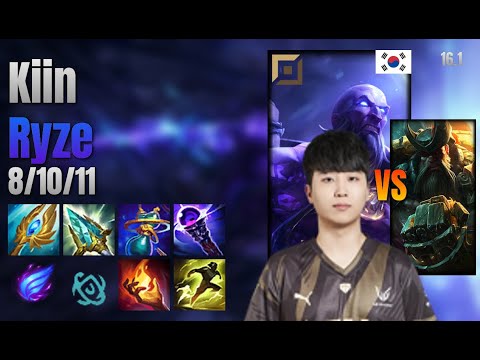 Kiin Top Ryze vs Gangplank lol KR solo rank Full Game 16.1 | 기인 라이즈 vs 갱플랭크