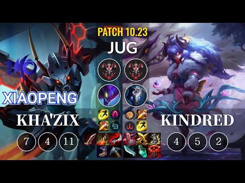 DMO Xiaopeng Kha'Zix vs Kindred Jungle - KR Patch 10.23