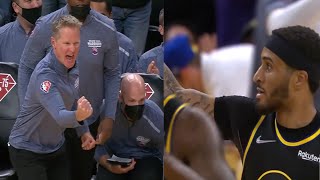 Steve Kerr' Crazy Reaction at the Bench to Gary Payton II Best Play's Performance