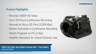 SpygearGadgets 1080P HD Cooler Bag Hidden Camera Overview and Sample Video Footage