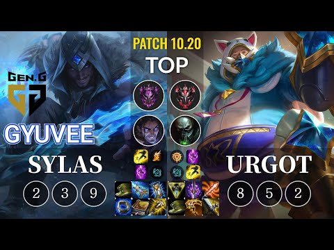 GEN gyuvee Sylas vs Urgot Top - KR Patch 10.20