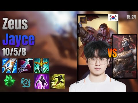 Zeus Top Jayce vs Zaahen lol KR solo rank Full Game 15.24 | 제우스 제이스 vs 자헨