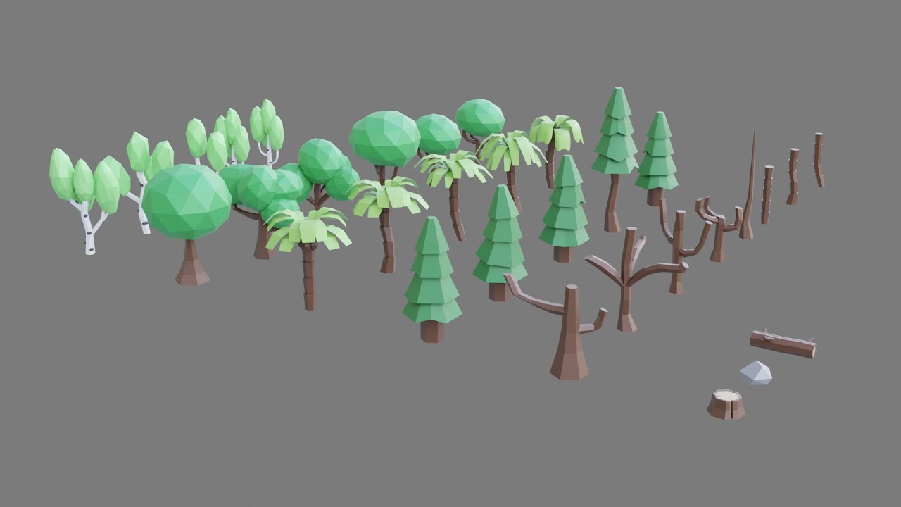 Assorted Tree Collection 3D Model