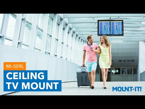 Mount-It Full Motion Ceiling Solid Steel TV Mount Fits 32 to 70 Inch TVs (Black)