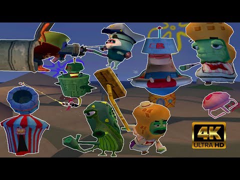 Spongebob Movie Game - All Enemy Cutscenes (4K)