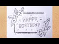 Beautiful birthday greeting card drawing