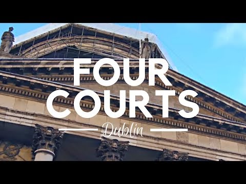 Four Courts Along the River Liffey in Dublin, Ireland Video