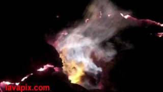 preview picture of video 'Kilauea Methane Flame July 17, 2010'