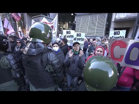 WATCH: Pensioners protest in Buenos Aires after Milei's veto on pension increase
