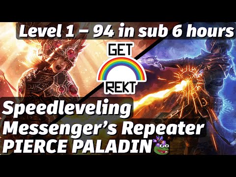[HC] Grim Dawn Speedleveling - Paladin, pierce Messenger's Repeater - Level 1 to 94 in sub 6 hours