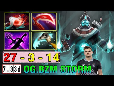 OG.BZM God [Storm Spirit] Midlane Vs Clinkz ELECTRO ZIP-ZAP No Mercy 27Kills Dota2 7.33D