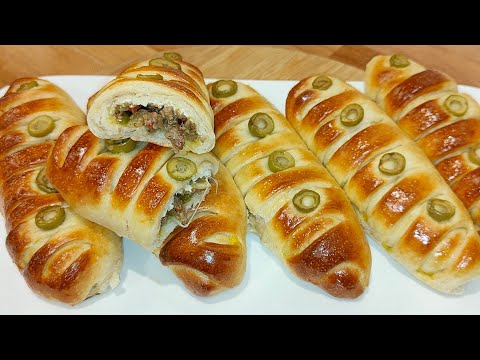petit pain moelleux et léger farci à la viande hachée super simple à faire et très bon. خبز محشي 🥖🥖
