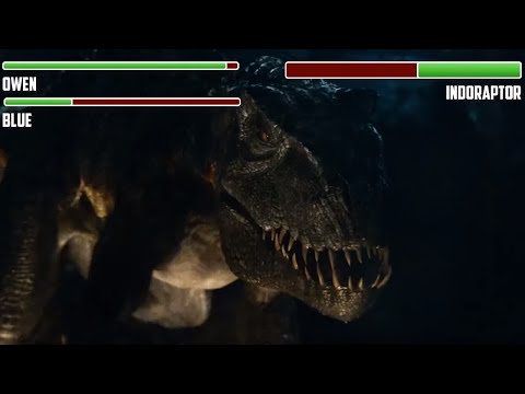 Blue vs. Indoraptor WITH HEALTHBARS | Final Battle | HD | Jurassic World: Fallen Kingdom