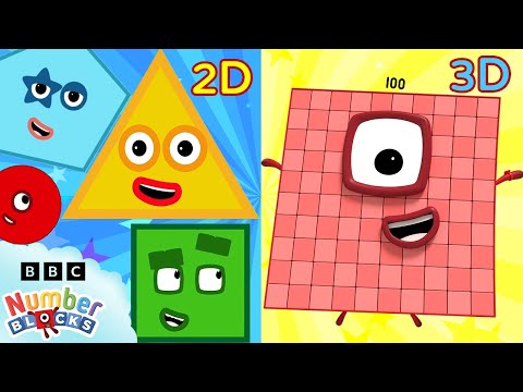 2D- und 3D-Nummernblöcke im Vergleich! | Formen lernen & zählen lernen | Numberblocks Deutsch