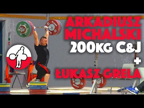 Arkadiusz Michalski (105) 200kg Training Clean & Jerk + Łukasz Grela (94) Training Session