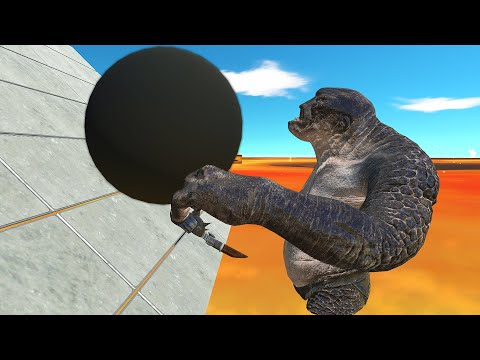CANNON KNOCKS MONSTERS INTO LAVA - Animal Revolt Battle Simulator