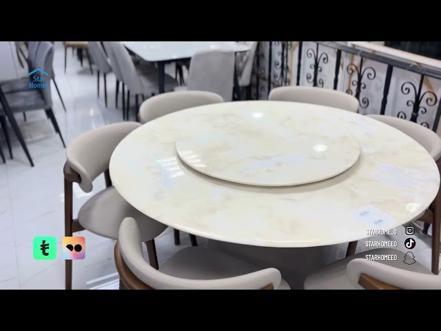 طقم طاولة رخام 6 كراسي