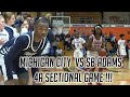 Michigan City vs South Bend Adams 4a sectional game , Eagles win a close one  to advance to finals