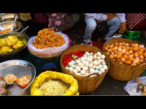 Asian Street Food, Art Of Living In Cambodian Market, Food Compilation In My Village