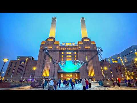 London Battersea Power Station Walk Tour: The Light Festival 2025 | 4K HDR