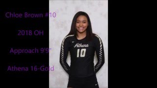 #10 Chloe Brown Volleyball 2018 OH   Athena 16 Gold