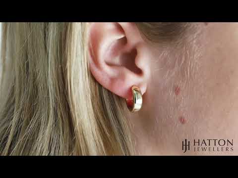 9ct Yellow Gold Smooth Huggie Round Hoop Earrings - 16mm