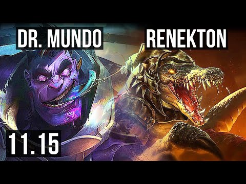 DR. MUNDO vs RENEKTON (TOP) | Rank 5 Mundo, 3/2/8 | EUW Challenger | v11.15
