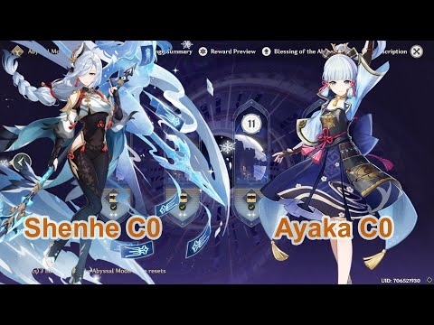Shenhe & Ayaka - Childe national team Spiral Abyss 2.3 Floor 12 Full Stars Genshin Impact