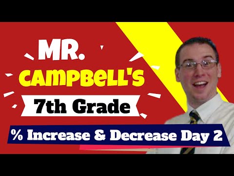 7th Grade Math Lesson 6 Percent Increase And Decrease Using Models