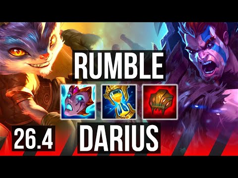 RUMBLE vs DARIUS (TOP) | 54K damage, Phase Rush | EUW Master | 26.4