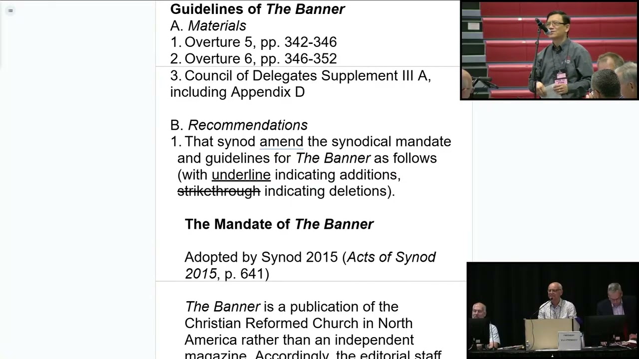 CRCNA 2025 Synod Banner deliberations