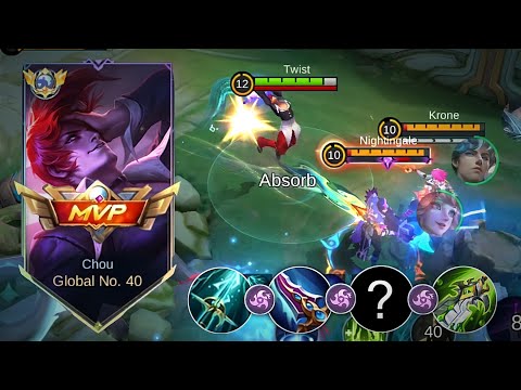 ABUSING THIS CHOU BEST ONESHOT BUILD AGAINST META HEROES (EASY MANIAC)