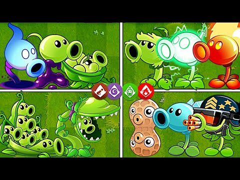 Random 4 Best Team Peashooter Battles - Who Will Win? - PvZ2 10.9.1 Team Plants vs Team Plants