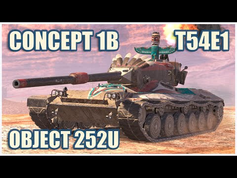 T54E1, Concept 1B & Object 252U • WoT Blitz Gameplay