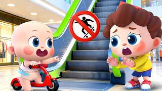 Download lagu Escalator Mall Adventure | Safety Rules for Kids | Take Turns | Nursery Rhyme & Kids Songs | BabyBus mp3