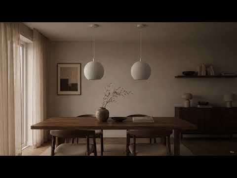 Luminária Pendente Pietra Artesanal com Design Esférico Minimalista — vídeo