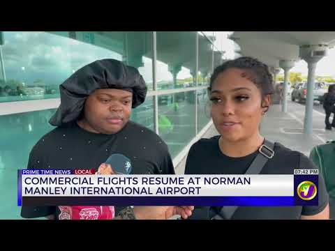 Commercial Flights Resume at Norman Manley International Airport TVJ News