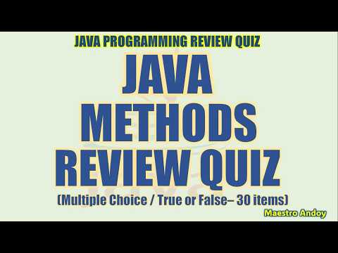 Java Methods Review Quiz Video Java Programming Tutorial Series