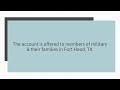 Saving Account Fort Hood