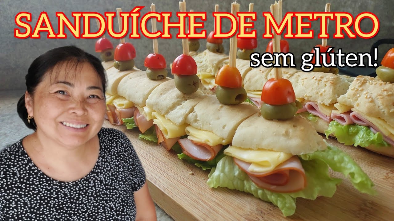 SANDUÍCHE DE METRO COM PÃO BAGUETE SEM GLÚTEN BOA OPÇÃO PARA AS FESTAS