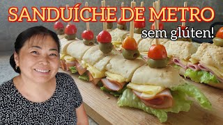 SANDUÍCHE DE METRO COM PÃO BAGUETE SEM GLÚTEN BOA OPÇÃO PARA AS FESTAS