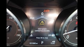 How to fix "SOS system limited functionality" warning on a Jaguar F-type