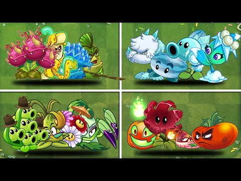 Random 11 Team 04 Plant Max Level Vs Team Zombie Level 5? - Who Will Win？- PvZ 2 Team Plant
