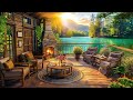 Cozy Spring Coffee Shop Ambience ~ Jazz Relaxing Music 🌸Smooth Piano Jazz Instrumental Music to Work