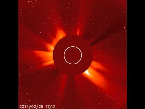CME Coronall Mass Ejection Feb 25th 2014 from SOHO Lasco C3